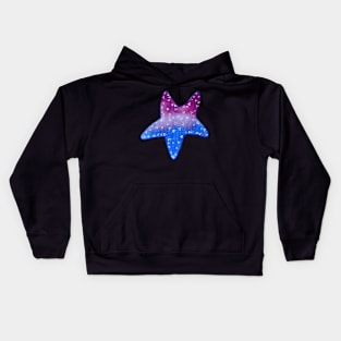 Purple and Blue Watercolor Starfish Kids Hoodie